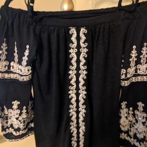 Embroidered off the shoulder top